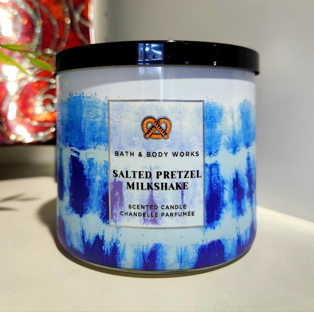 Salted Pretzel Milkshake   3 Wick Candle by Bath and Body Works RARE DISCONTINUE